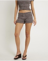 Insight - Juno Shirred Check Shorts
