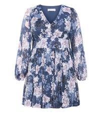City Chic - Silver Blossom Mini Dress
