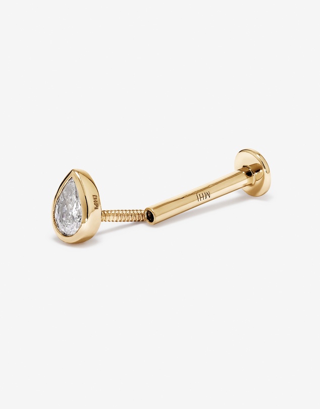 Michael Hill - Pear Cut Helix Single Stud Earring with 0.05 Carat TW of Diamonds in 10kt Gold