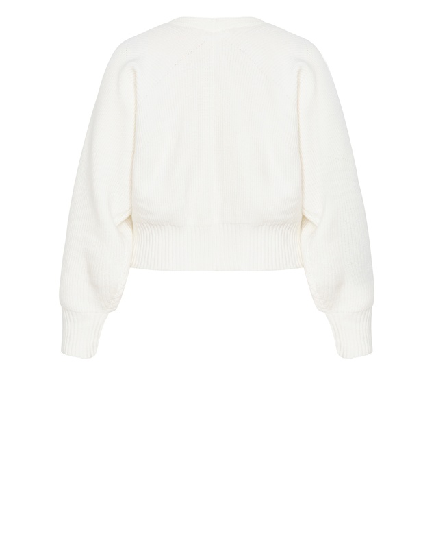 City Chic - Plus size Belle Bow Knit Cardigan - ivory