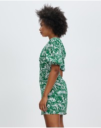 Third Form - Marble Balloon Sleeve Mini Dress