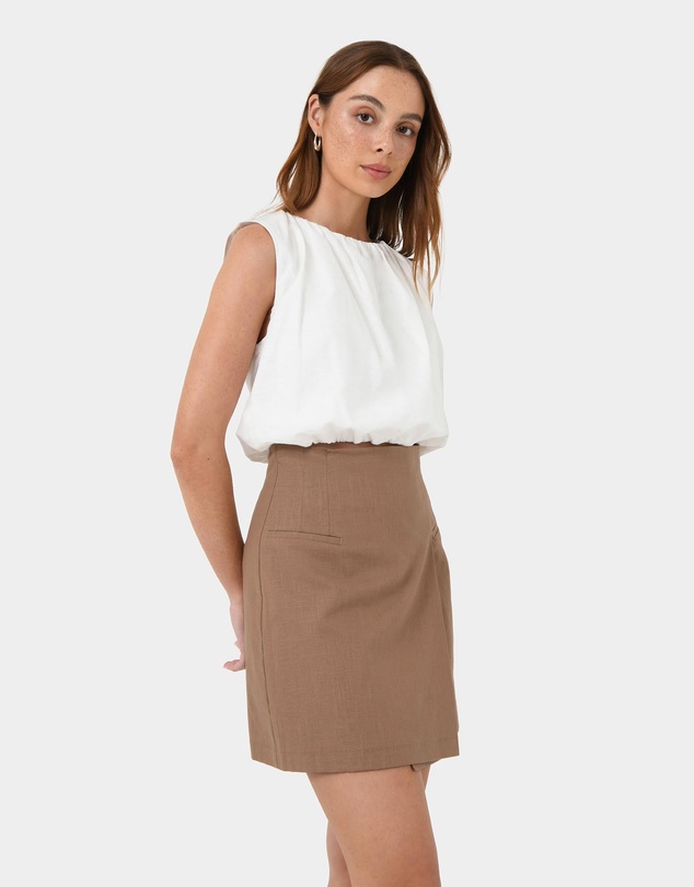 Forcast - Nia Mini Linen Skirt