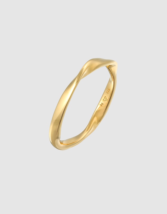 Elli Jewelry - Ring Band Twisted Stack Basic in 925 sterling silver gold plated