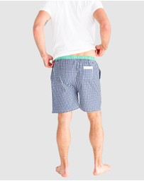 Sant And Abel - Men's Hepburn Gingham Navy Sleep Shorts