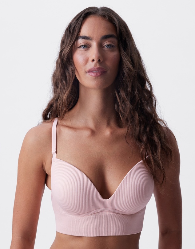 Bras N Things - Rib Basics Push Up Wirefree - Pink