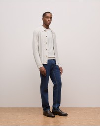 Trenery - Merino Texture Knit Long Sleeve Shirt in Stone