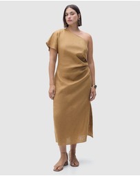 M.N.G - Rachel Asymmetrical Linen Dress