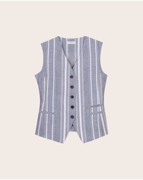 IDA+S - Joan Striped Linen Vest
