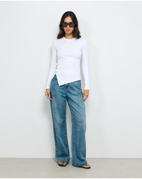 AERE - Amelie Asymm Buttoned Top