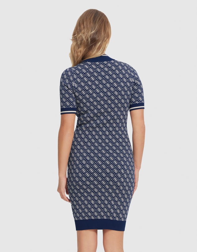 GUESS - Navy Logo Lise Knit Dress