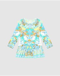 Camilla - Long Sleeve Mini Tee Dress with Frill Hem - Kids-Teens