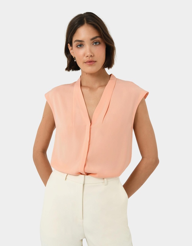 Forcast - Adelaide V-Neck Cap Sleeve Top