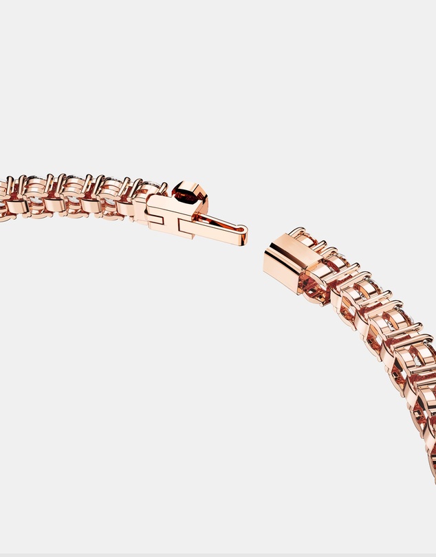 Swarovski - Matrix Tennis bracelet, Round cut, White, Rose gold-tone plated