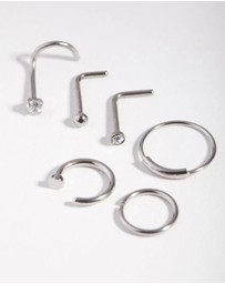 Lovisa - Surgical Steel Nail Nose Ring 6-Pack