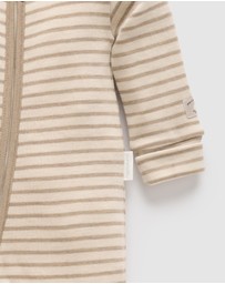 Purebaby - Striped Merino Growsuit -Kids-Babies