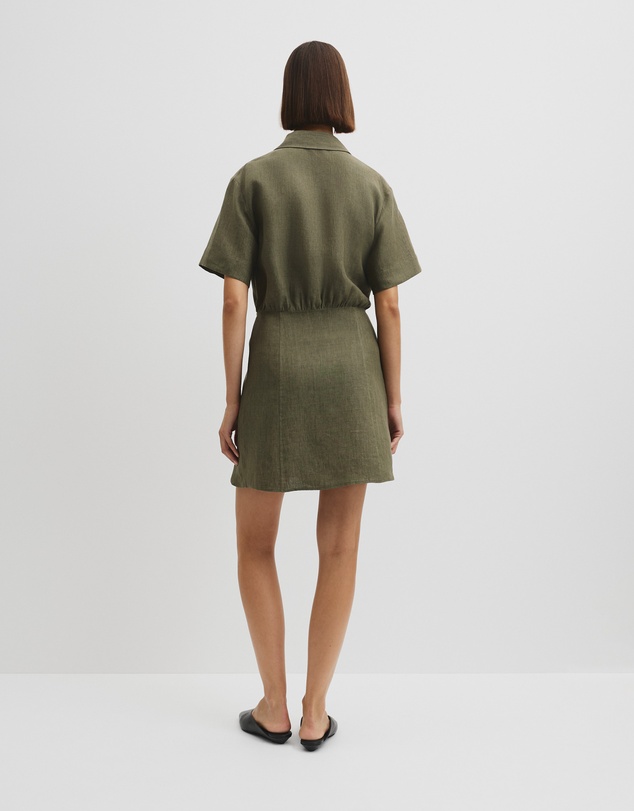 Country Road - Organically Grown Linen Mini Linen Shirt Dress