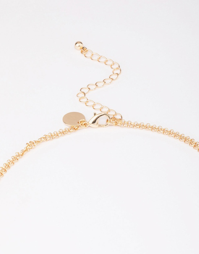 Lovisa - Gold Molten Oval Stone Necklace