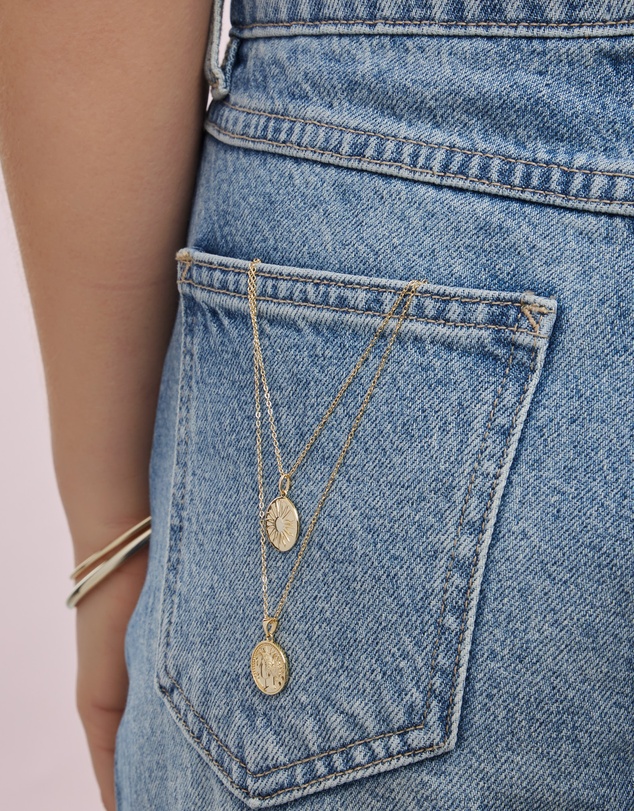 Zoe Olivia - 14K Gold Vermeil Medallion Sun Necklace