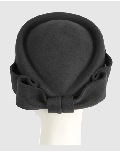 Max Alexander - Felt Black Pillbox Hat