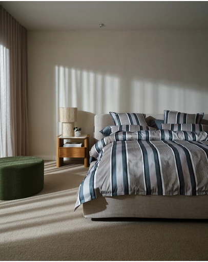 Linen House - Nara Bamboo Cotton 400TC Stripe Quilt Cover Set