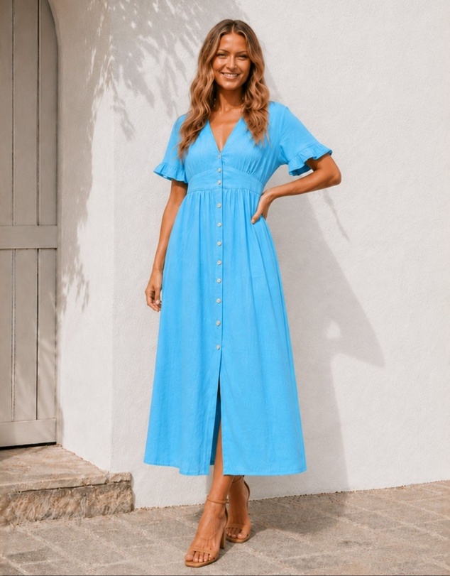 Esther & Co - Korbela Dress - Sky Blue