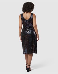 Pink Dusk by Curve Project - Desired Midi Sequin Dress