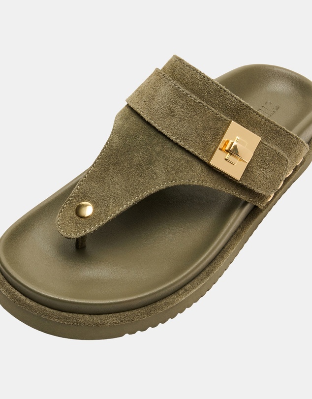 Steve Madden - Thona Olive Suede Sandals