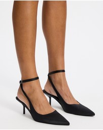 Atmos&Here - Kaia Satin Sling Back Heels