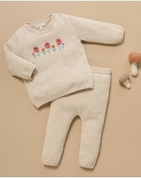 Purebaby - Scalloped Knit Set -Kids-Babies