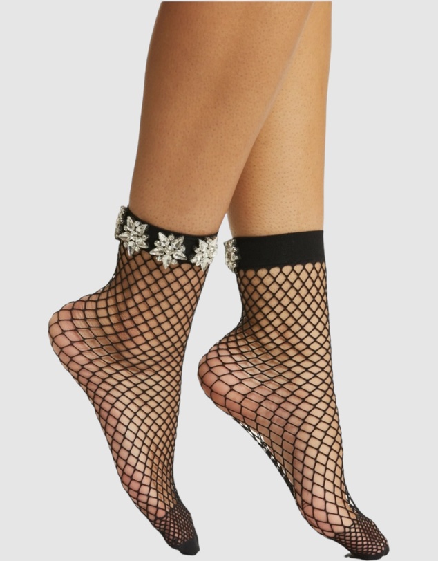 High Heel Jungle - Crystal Couture Fishnet Socks