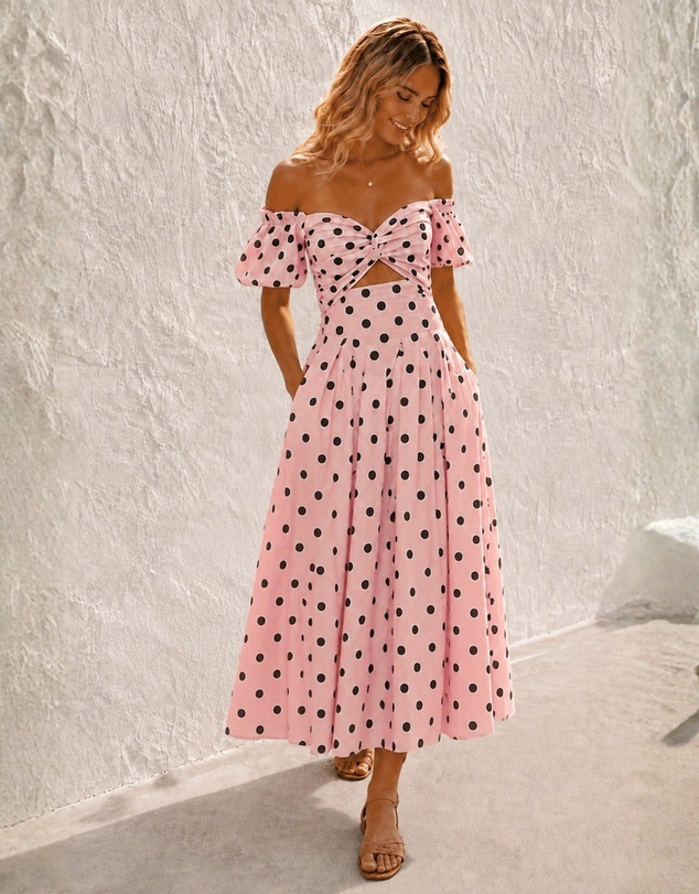 Esther & Co - Soheila Dress - Pink Spot