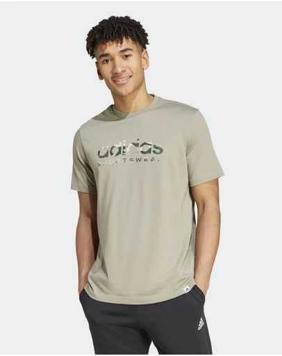 adidas Sportswear - Camo Linear Graphic Tee Mens