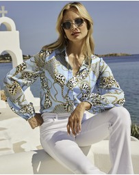 Sosandar - WOW Print Blouson Sleeve Shirt