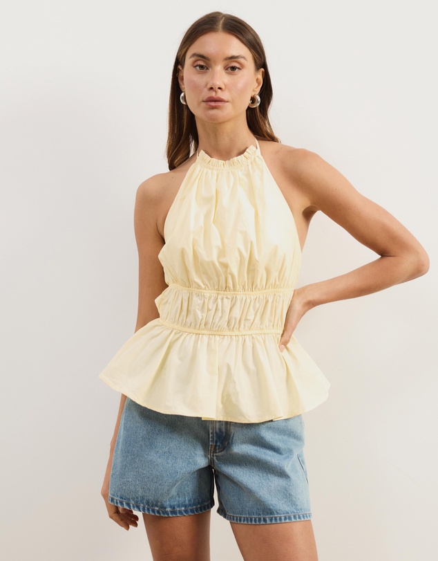 Atmos&Here - Georgia Ruched Cotton Halter Top