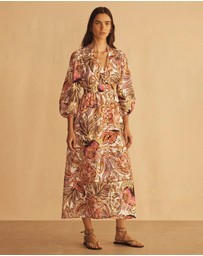 AUR OCEA - Bel Fiore Blousson Tiered Midi Dress