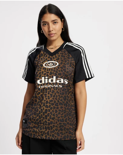 adidas Originals - Originals Leopard Satin Football Jersey