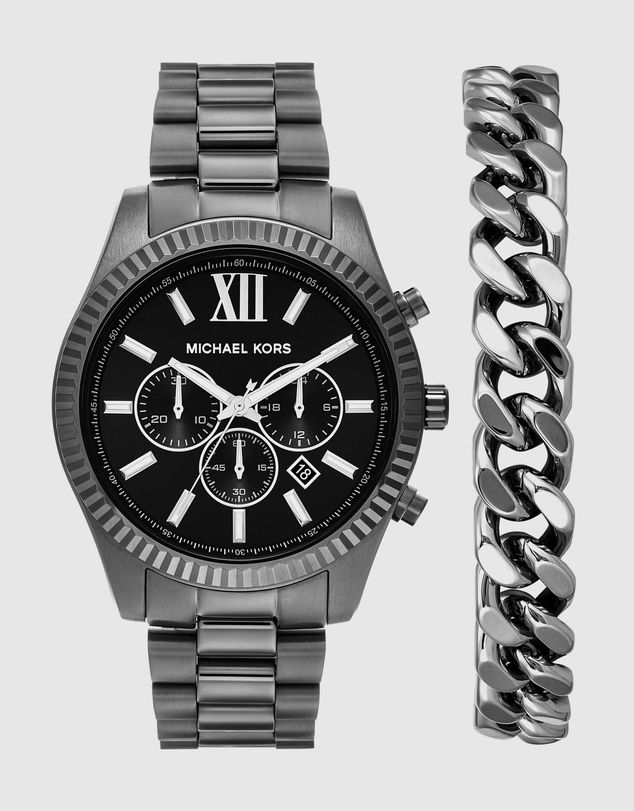 Michael Kors - Lexington Gunmetal Chronograph Watch Set