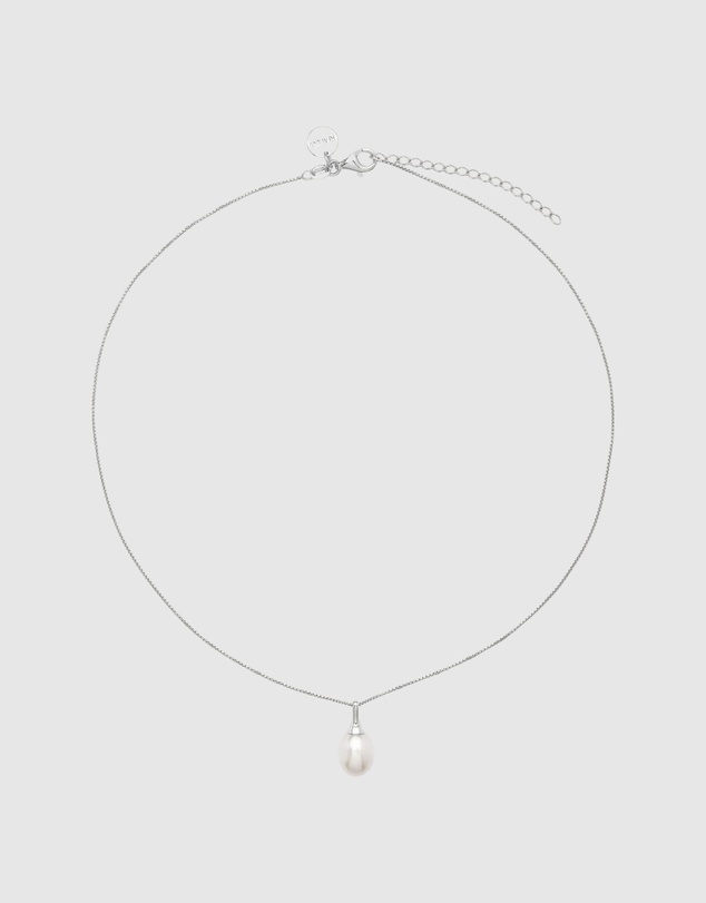 Najo - Isla Silver Pearl (White) Necklace