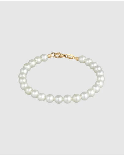 Elli Jewelry - Shell Pearl Bracelet in Gold-Plated 925 Silver