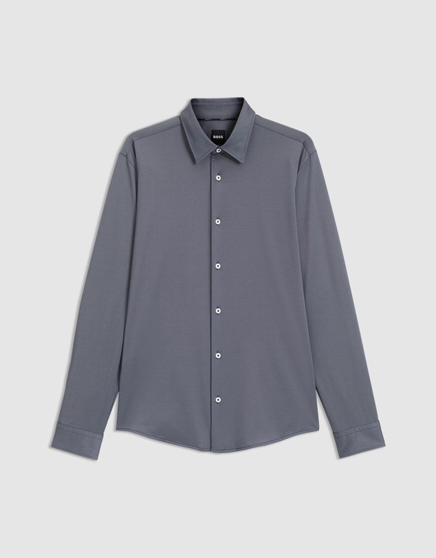 BOSS - Slim-Fit Shirt in Structured Performance-Stretch Fabric