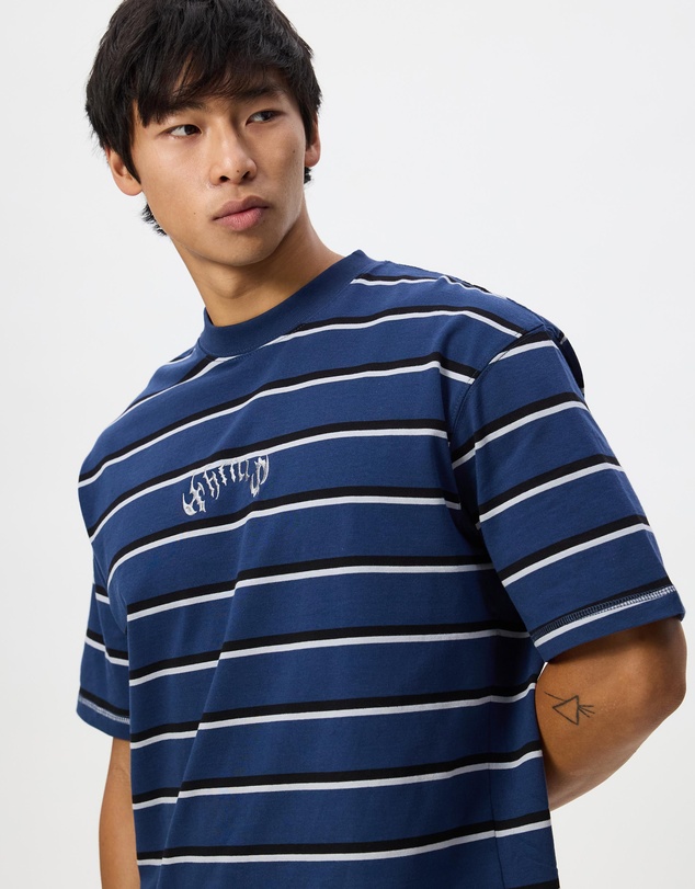 Thrills - Stagger Big Stripe Oversize Box Crop Tee