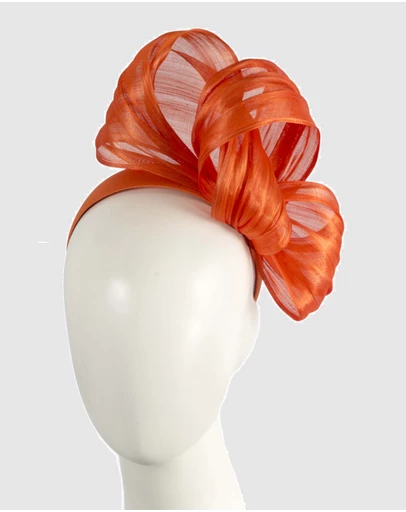 Fillies Collection - Bespoke Orange Bow Racing Fascinator