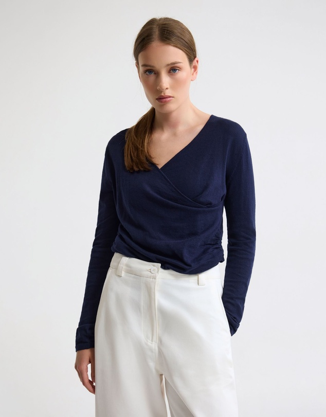 Oxford - Daria Wrap Front Knitted Top