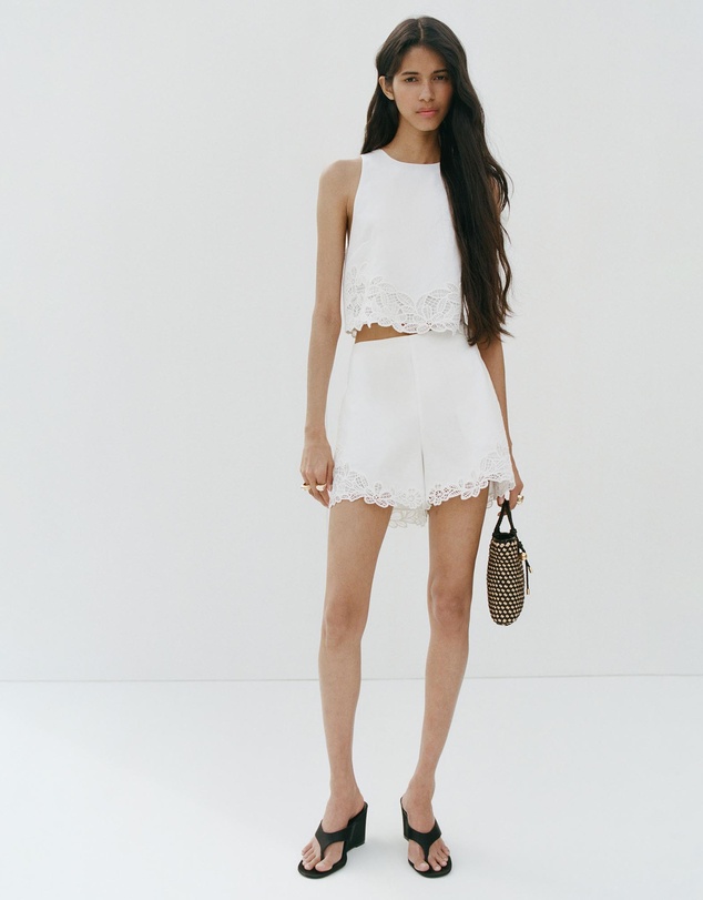 M.N.G - Embroidered Broderie Anglaise Top