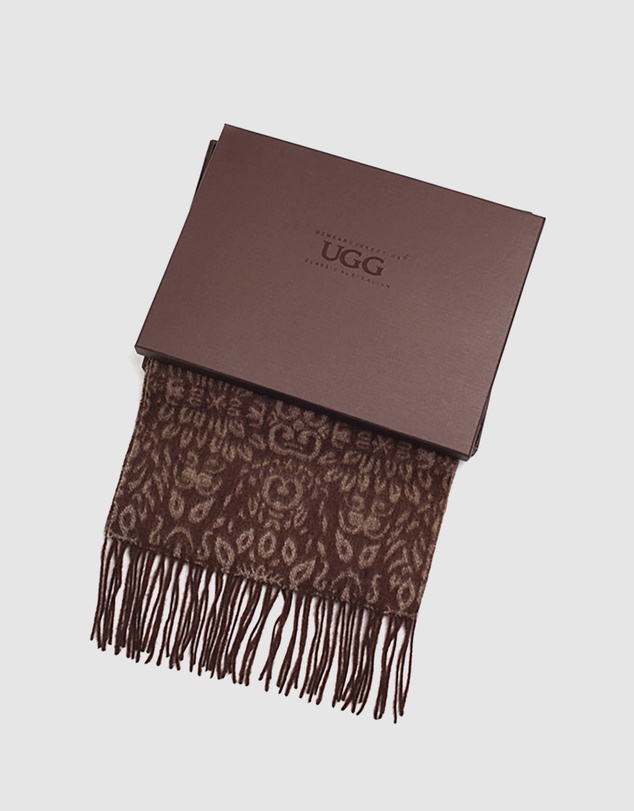 Ozwear Connection Uggs - Ugg Cashmere & Wool Scarf Chocolate and Tan