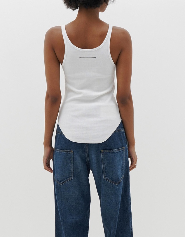 Bassike - slim scoop rib tank