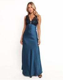 Petal & Pup - Cammy Maxi Slip Dress - Blue/Black