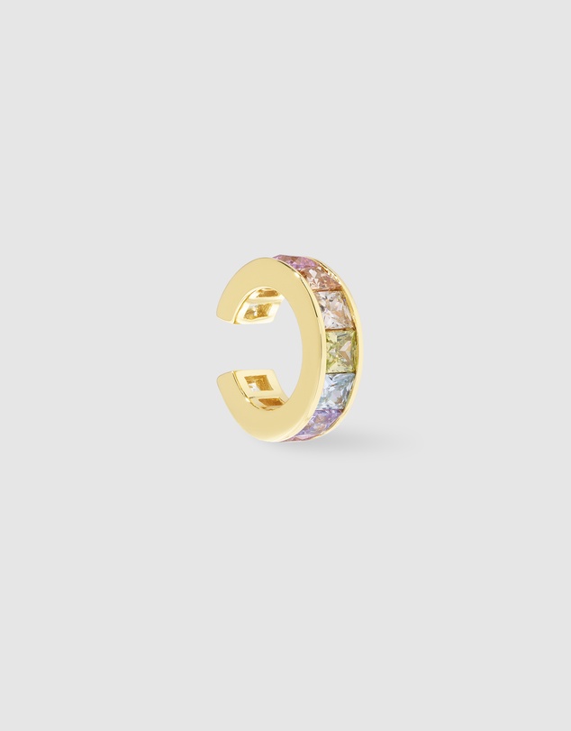 Wanderlust + Co - Rainbow Gem Gold 9mm Ear Cuff