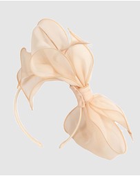 Max Alexander - Nude Organza Bow Fascinator
