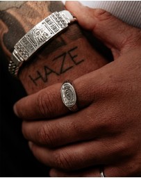 Haze & Glory - ICONIC EXCLUSIVE - Signet Ring Men Eye Dagger in 925 Sterling Silver